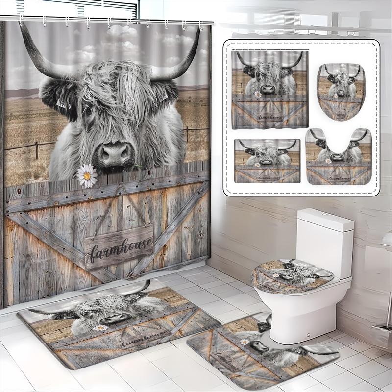 Home Bathroom With Two Toilets - Juego de cortinas de ducha para