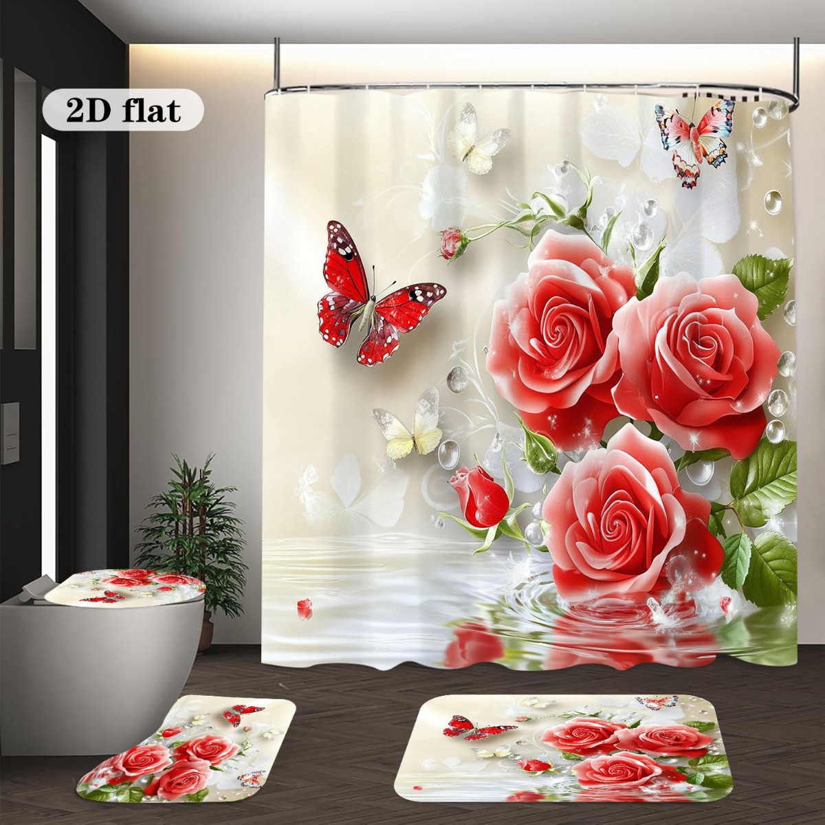 Juego de Decoración de Baño 2D - Home Bathroom With Two Toilets reseña y precio